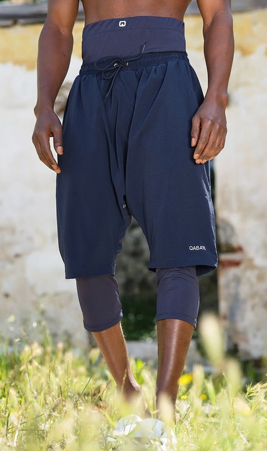 QL Halal Swim Shorts in Navy Blue  MOOMENN Men Clothing 5032 SAROUEL SWIMSHORT / Navy Blue / XXL Faithful Nutrition