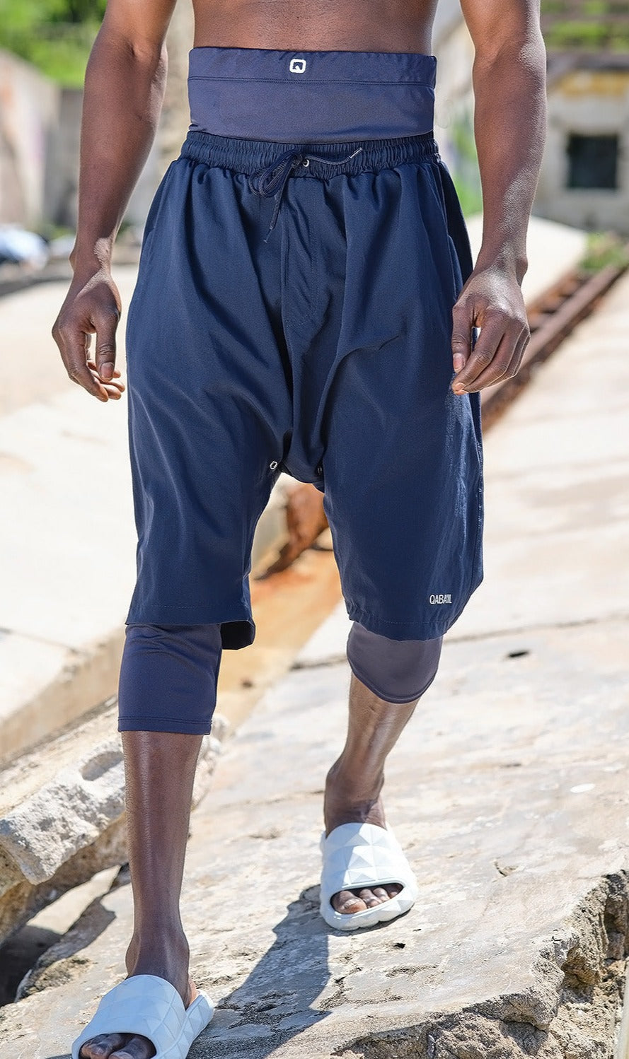 QL Halal Swim Shorts in Navy Blue  MOOMENN Men Clothing  Faithful Nutrition