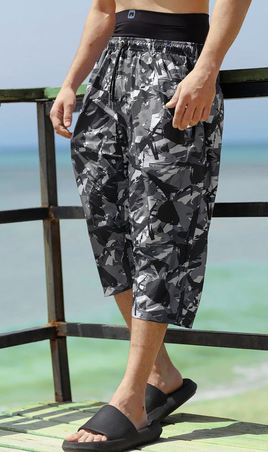 QL Halal Swim Shorts SB ARMY S24 in Black  MOOMENN Men Clothing SAROUEL DE BAIN ARMY / Black / XXL Faithful Nutrition