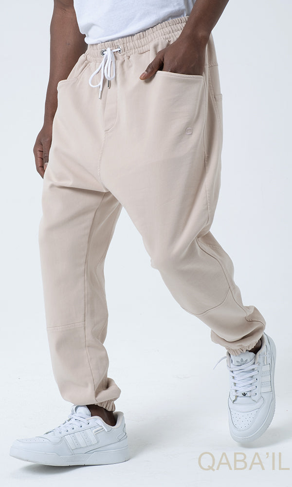 QL Relaxed Cotton STRETCH Cuffed Trousers in Beige  MOOMENN Men Clothing  Faithful Nutrition