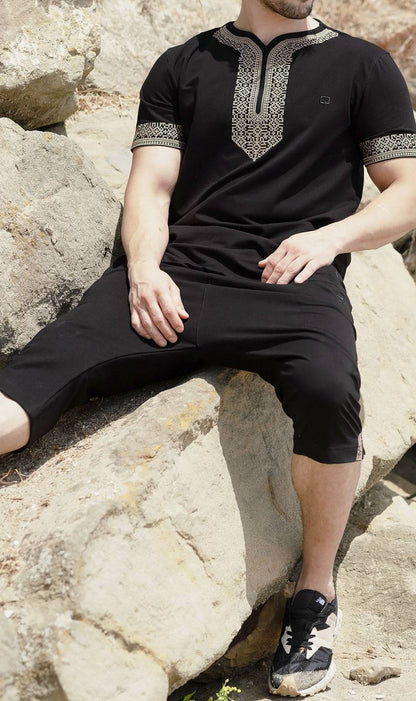 QL Etniz Set AWQAS in Black  MOOMENN Men Clothing  Faithful Nutrition