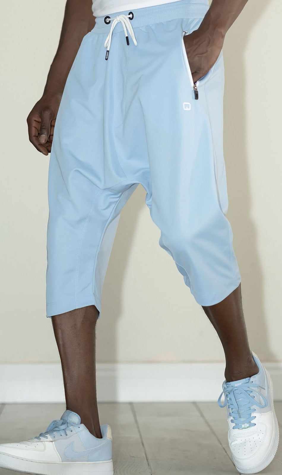 QL Relaxed Lightweight Cropped Joggers in Sky Blue  MOOMENN Men Clothing  Faithful Nutrition