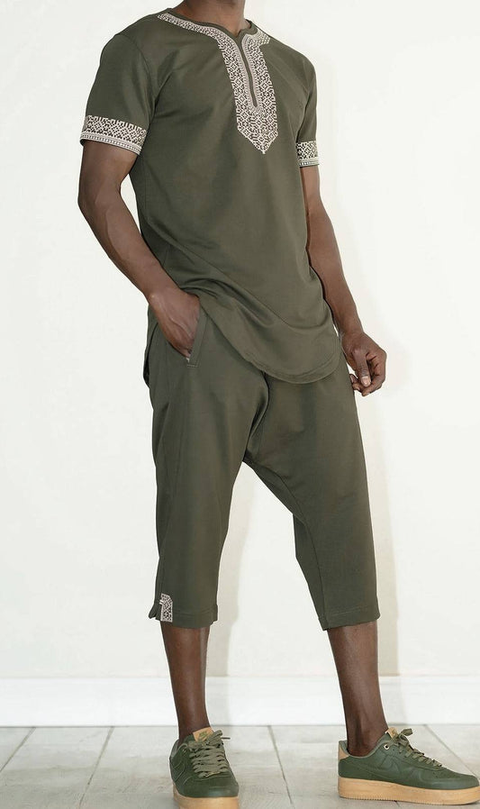 QL Etniz Set AWQAS in Khaki  MOOMENN Men Clothing 3271 Ensemble Etniz S24 / Khaki / XXL Faithful Nutrition