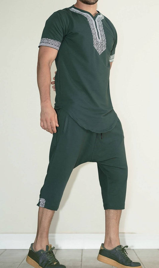 QL Etniz Set AWQAS in Emerald Green  MOOMENN Men Clothing 3271 Ensemble Etniz S24 / Emerald Green / XXL Faithful Nutrition