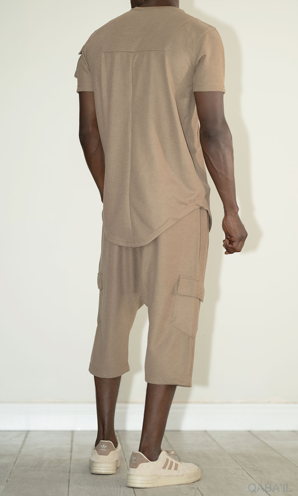 QL IGO Relaxed Cargo Shorts and T-Shirt Set in Taupe  MOOMENN Men Clothing  Faithful Nutrition