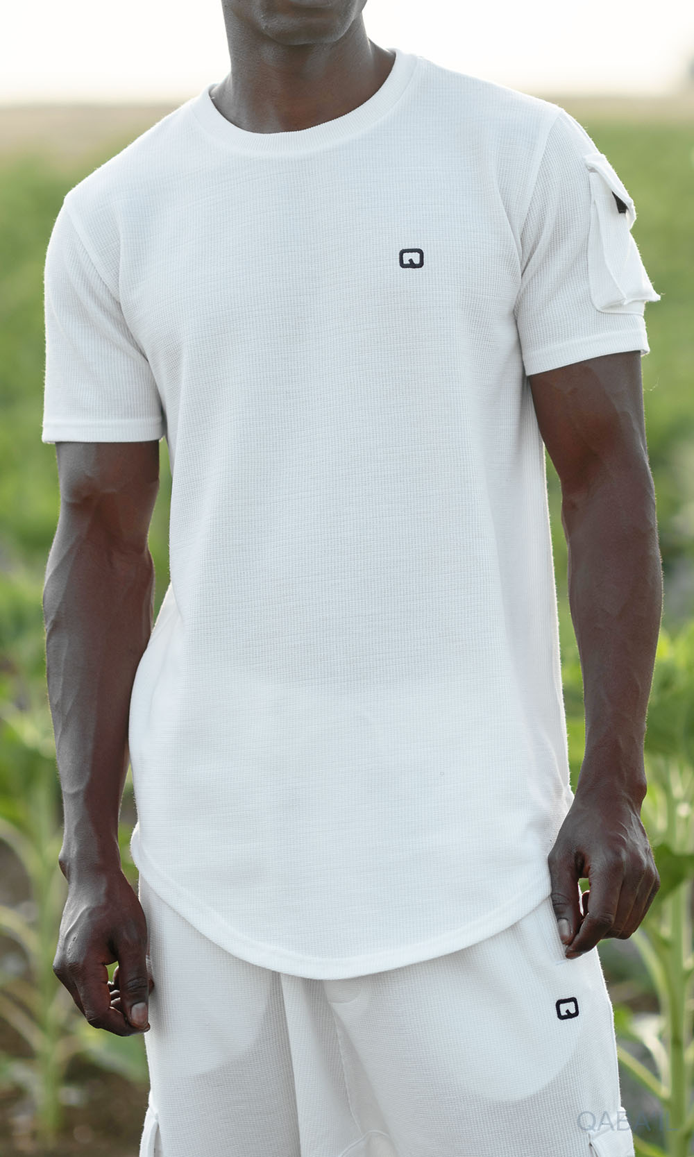 QL IGO Relaxed Cargo Shorts and T-Shirt Set in Cream  MOOMENN Men Clothing  Faithful Nutrition