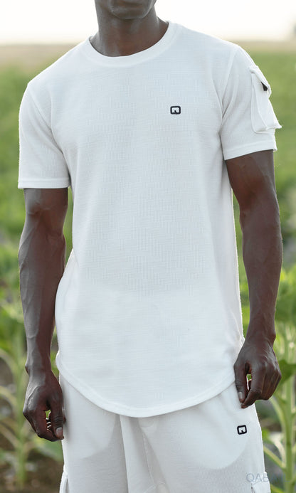 QL IGO Relaxed Cargo Shorts and T-Shirt Set in Cream  MOOMENN Men Clothing  Faithful Nutrition