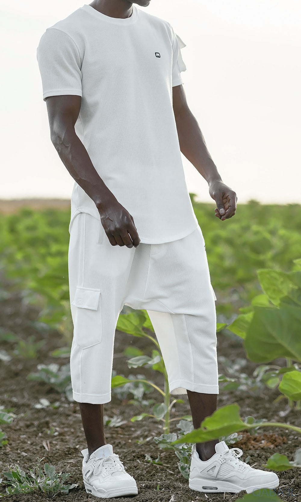 QL IGO Relaxed Cargo Shorts and T-Shirt Set in Cream  MOOMENN Men Clothing  Faithful Nutrition