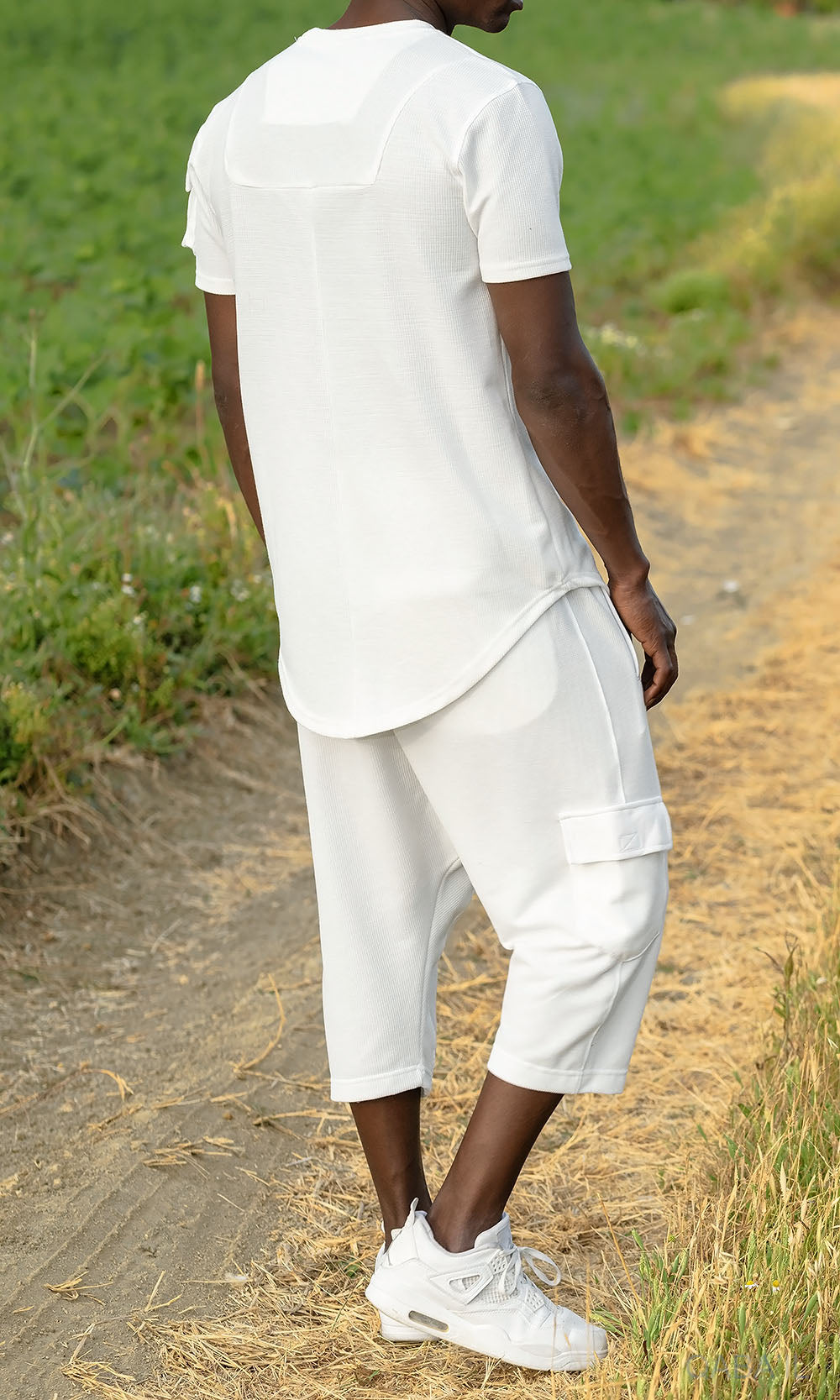 QL IGO Relaxed Cargo Shorts and T-Shirt Set in Cream  MOOMENN Men Clothing  Faithful Nutrition