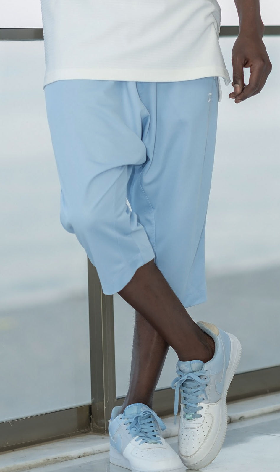 QL Relaxed Lightweight Cropped Joggers in Sky Blue  MOOMENN Men Clothing 3211 PANTACOURT LEGER CSD / Sky Blue / XXL Faithful Nutrition