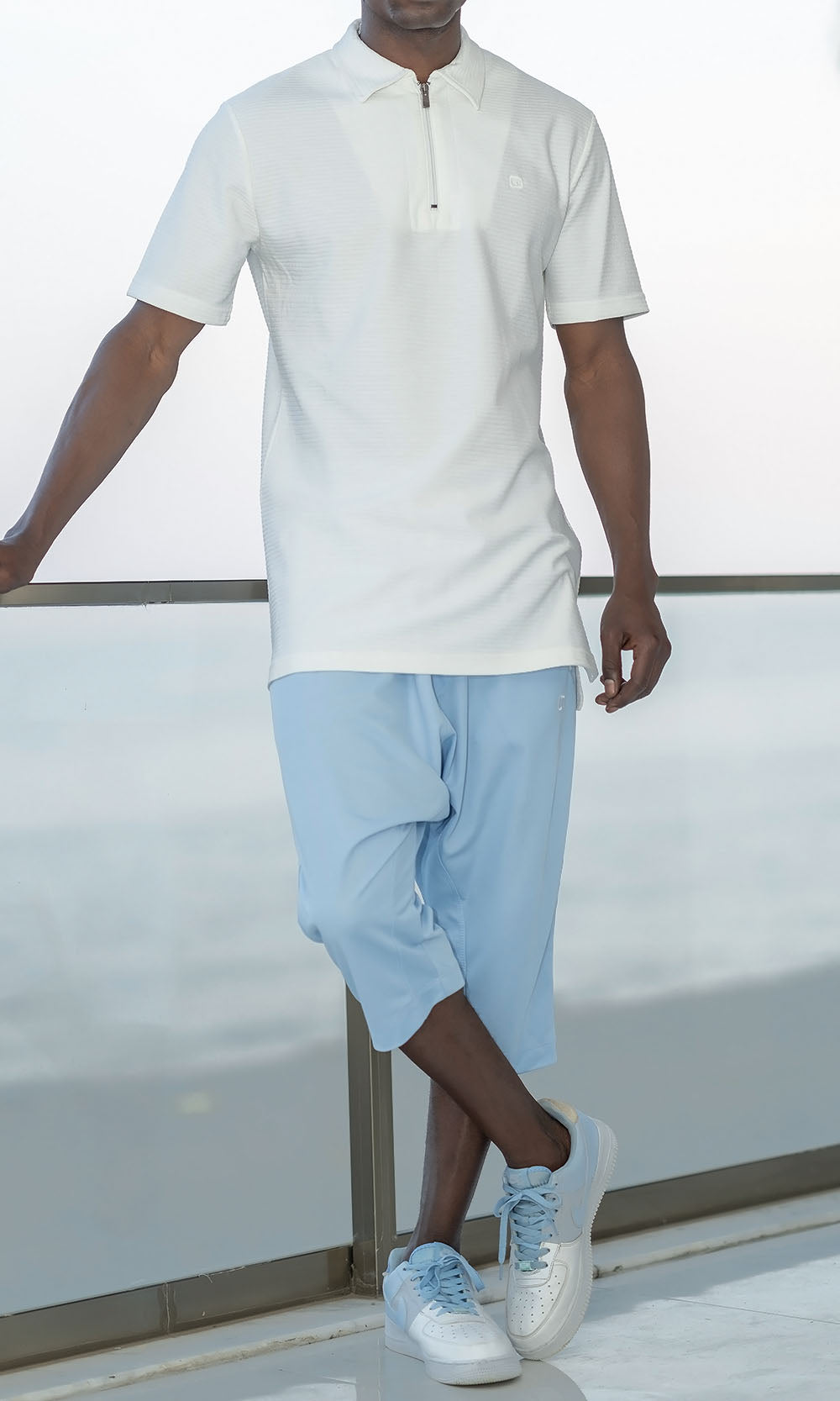 QL Relaxed Lightweight Cropped Joggers in Sky Blue  MOOMENN Men Clothing  Faithful Nutrition