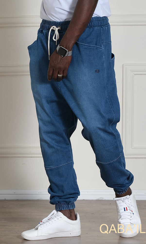 QL Relaxed Fit Stretch Cuffed Jeans in Ocean Blue  MOOMENN Men Clothing  Faithful Nutrition