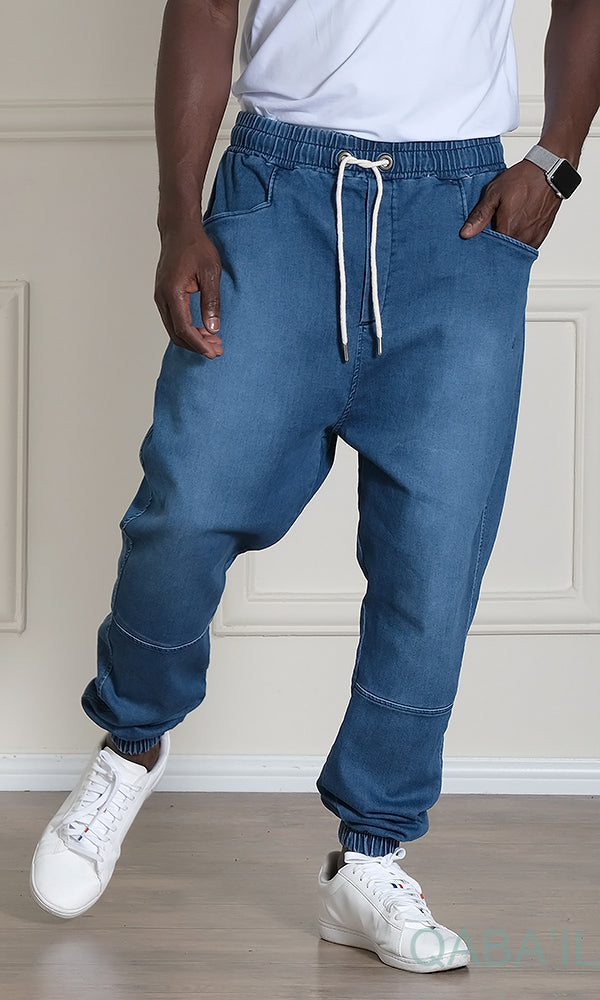 QL Relaxed Fit Stretch Cuffed Jeans in Ocean Blue  MOOMENN Men Clothing  Faithful Nutrition