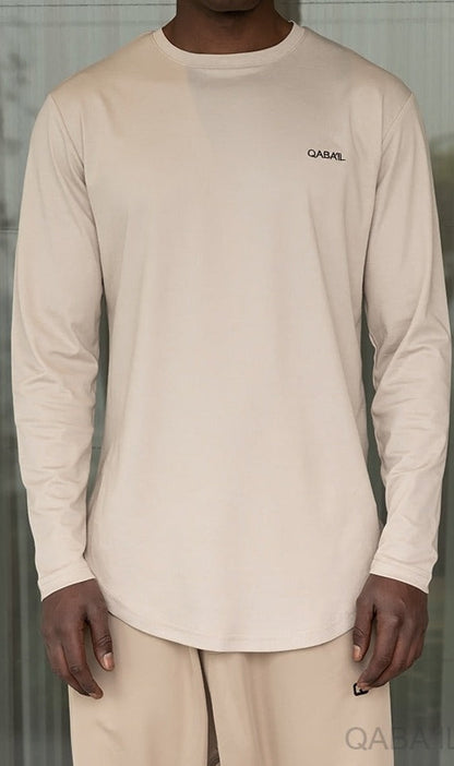 QL Lightweight Long Sleeves T-shirt 60T in Beige  MOOMENN Men Clothing  Faithful Nutrition