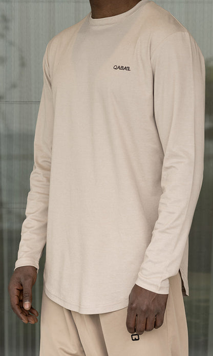QL Lightweight Long Sleeves T-shirt 60T in Beige  MOOMENN Men Clothing  Faithful Nutrition