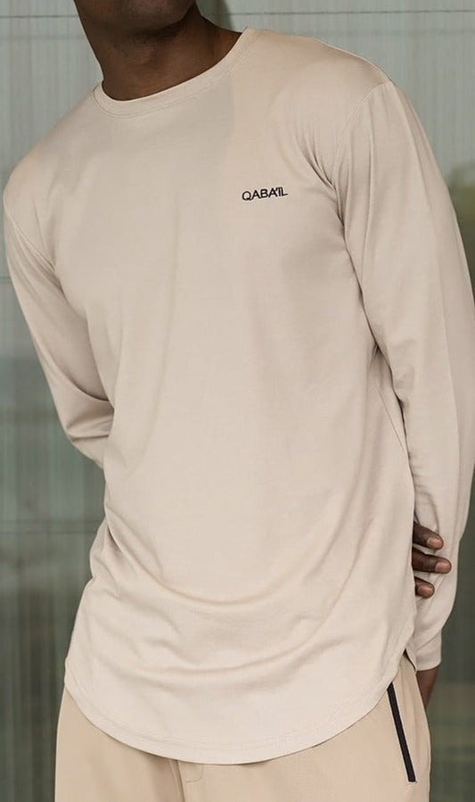 QL Lightweight Long Sleeves T-shirt 60T in Beige  MOOMENN Men Clothing 60T TSHIRT LEGER MANCHE LONGUE / Beige / XXL Faithful Nutrition