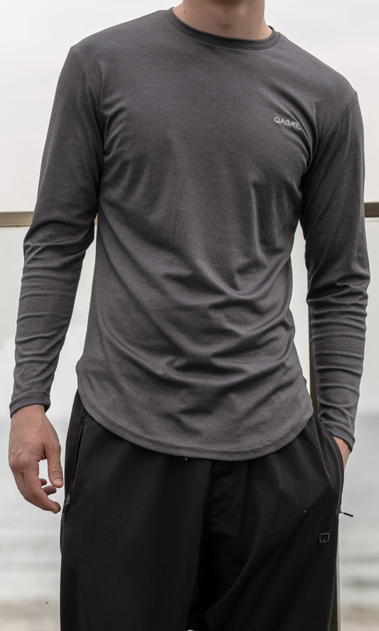 QL Lightweight Long Sleeves T-shirt 60T in Dark Grey  MOOMENN Men Clothing 60T TSHIRT LEGER MANCHE LONGUE / Dark Grey / XXL Faithful Nutrition