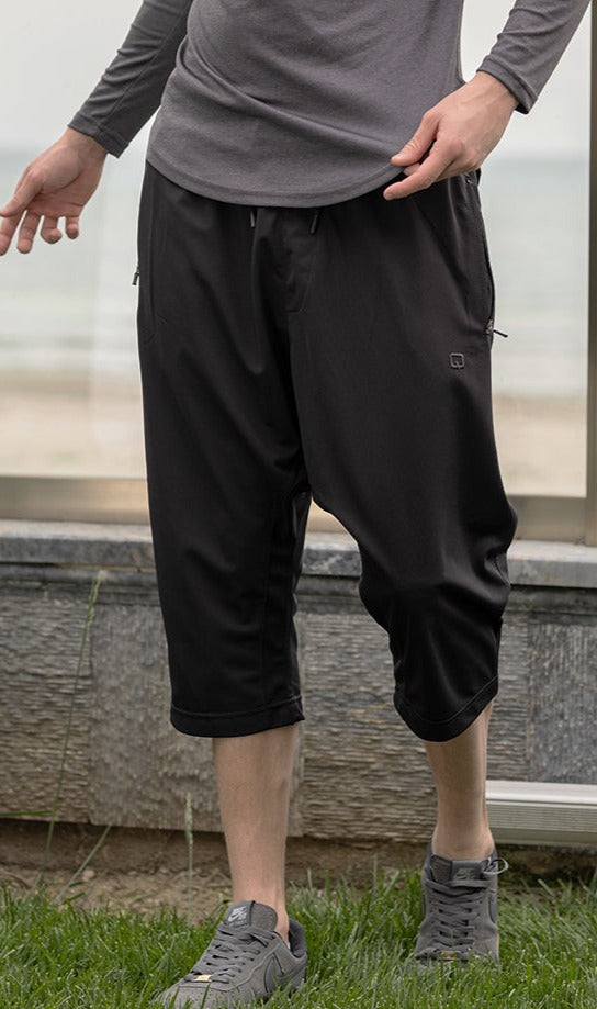 QL Relaxed Lightweight Cropped Joggers in Black  MOOMENN Men Clothing  Faithful Nutrition