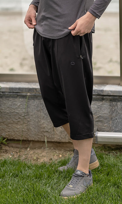 QL Relaxed Lightweight Cropped Joggers in Black  MOOMENN Men Clothing  Faithful Nutrition