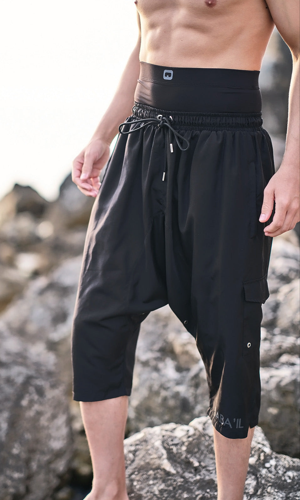 QL Halal Cargo Swim Shorts SB UNI in Black  MOOMENN Men Clothing  Faithful Nutrition