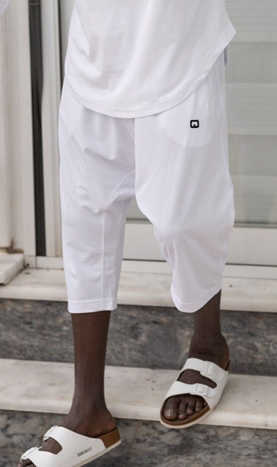 QL Relaxed Lightweight Cropped Joggers in White  MOOMENN Men Clothing  Faithful Nutrition