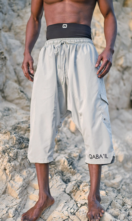 QL Halal Cargo Swim Shorts SB UNI in Grey  MOOMENN Men Clothing 5040 Sarouel de bain uni S25 / Grey / XXL Faithful Nutrition