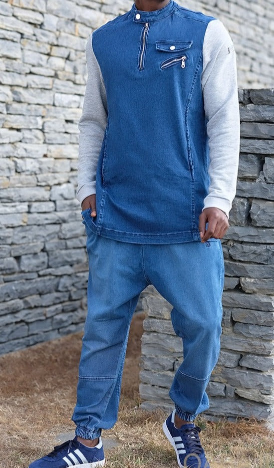 QL K2 Hybrid Denim Sweat in Ocean Blue  MOOMENN Men Clothing  Faithful Nutrition