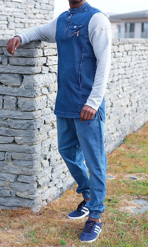 QL K2 Hybrid Denim Sweat in Ocean Blue  MOOMENN Men Clothing  Faithful Nutrition
