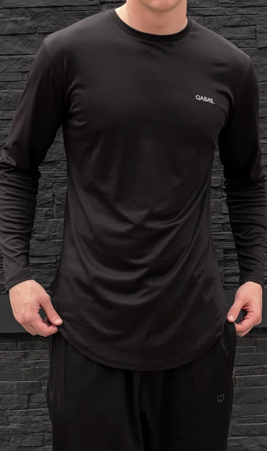 QL Lightweight Long Sleeves T-shirt 60T in Black  MOOMENN Men Clothing 60T TSHIRT LEGER MANCHE LONGUE / Black / XXL Faithful Nutrition