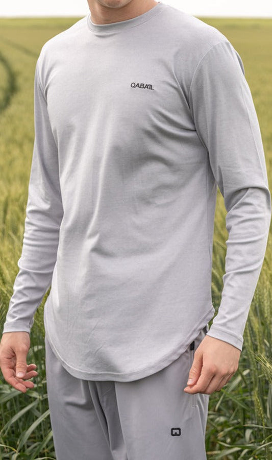 QL Lightweight Long Sleeves T-shirt 60T in Grey  MOOMENN Men Clothing 60T TSHIRT LEGER MANCHE LONGUE / Grey / XXL Faithful Nutrition