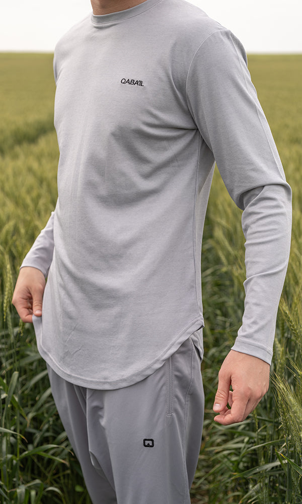 QL Lightweight Long Sleeves T-shirt 60T in Grey  MOOMENN Men Clothing  Faithful Nutrition