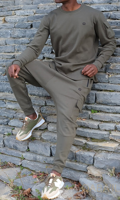 QL Sniper Set Cargo Joggers and Longline Top in Khaki  MOOMENN Men Clothing  Faithful Nutrition