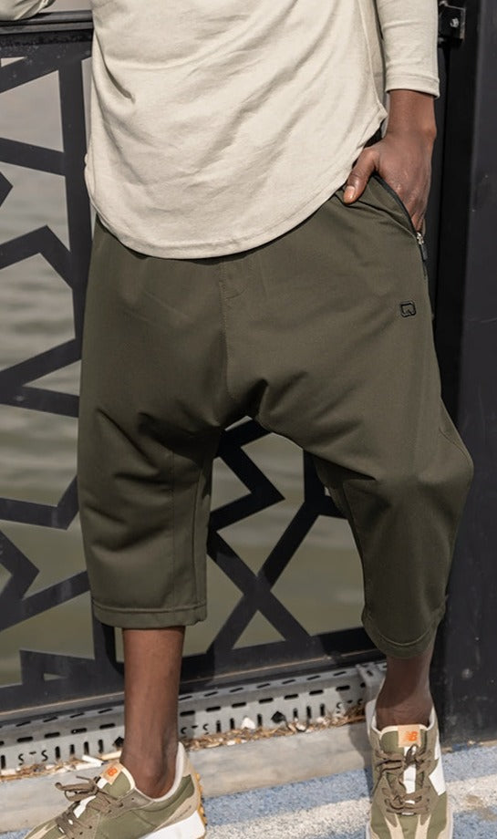 QL Relaxed Lightweight Cropped Joggers in Khaki  MOOMENN Men Clothing  Faithful Nutrition