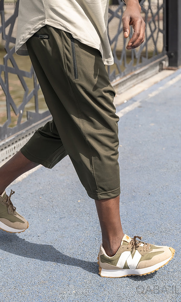 QL Relaxed Lightweight Cropped Joggers in Khaki  MOOMENN Men Clothing  Faithful Nutrition