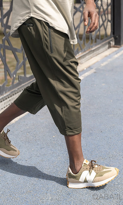 QL Relaxed Lightweight Cropped Joggers in Khaki  MOOMENN Men Clothing  Faithful Nutrition
