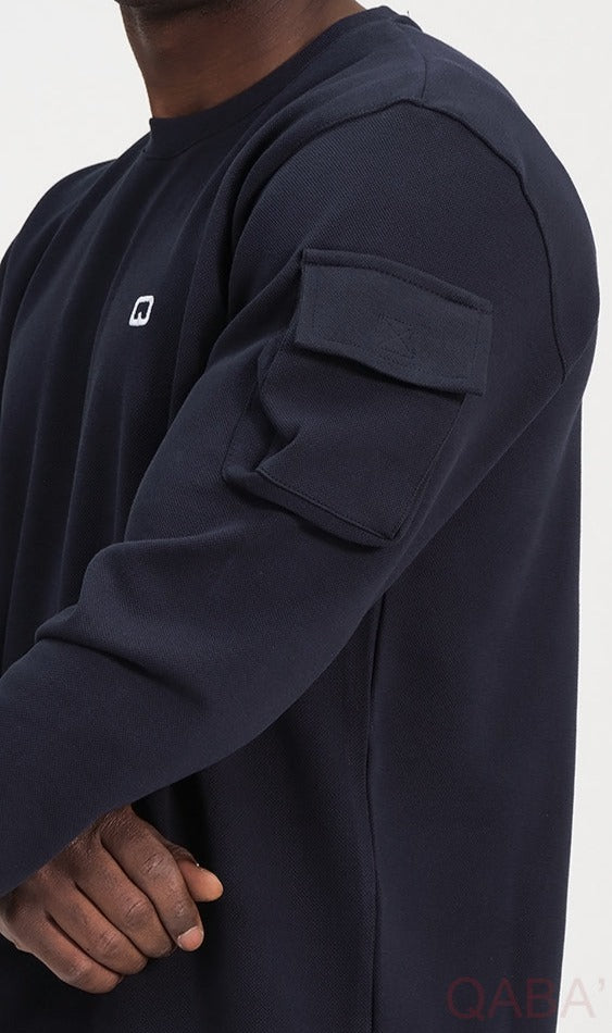 QL Sniper Set Cargo Joggers and Longline Top in Navy Blue  MOOMENN Men Clothing  Faithful Nutrition