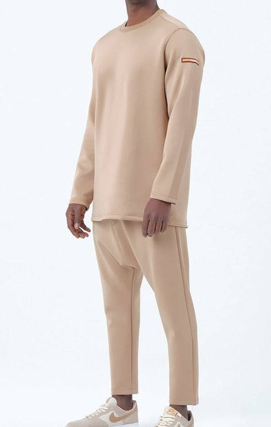 QL Futurx Relaxed Sweat and Ankle Jogger Set in Beige  MOOMENN Men Clothing 3203 ENS FUTURE II / Beige / XXL Faithful Nutrition