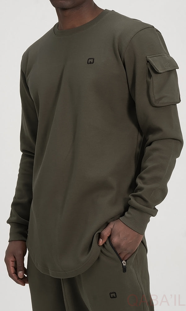 QL Sniper Set Cargo Joggers and Longline Top in Khaki  MOOMENN Men Clothing  Faithful Nutrition