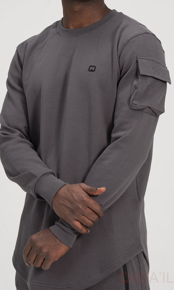 QL Sniper Set Cargo Joggers and Longline Top in Dark Grey  MOOMENN Men Clothing  Faithful Nutrition