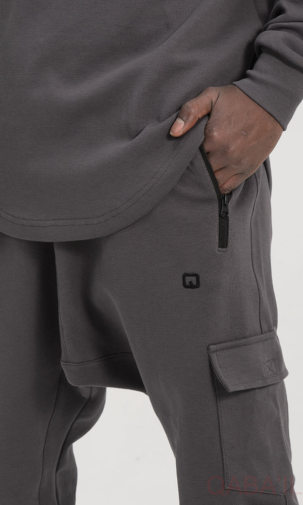 QL Sniper Set Cargo Joggers and Longline Top in Dark Grey  MOOMENN Men Clothing  Faithful Nutrition