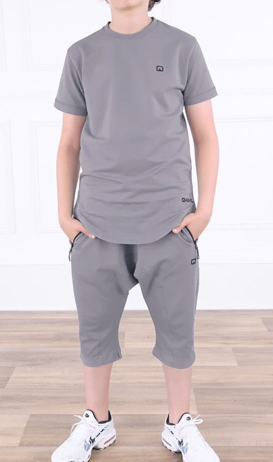 QL Nautik Set for Boys in Grey  MOOMENN Men Clothing 3212 ENSEMBLE NAUTIK TEEN / Grey / XS Faithful Nutrition