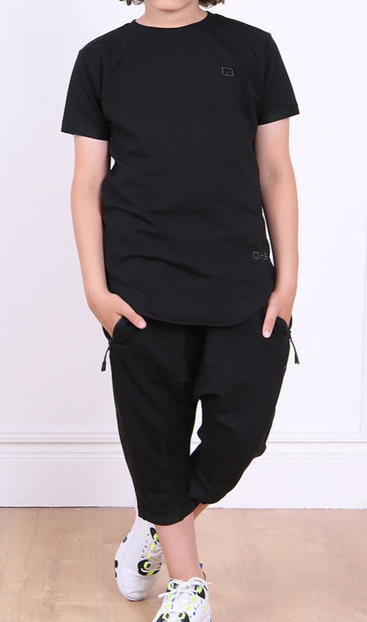 QL Nautik Set for Kids in Black  MOOMENN Kids Clothing 3212 ENSEMBLE NAUTIK KID / Black / 8 YEARS Faithful Nutrition