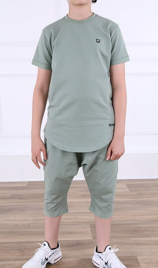 QL Nautik Set for Kids in Almond Green  MOOMENN Kids Clothing 3212 ENSEMBLE NAUTIK KID / Almond Green / 8 YEARS Faithful Nutrition