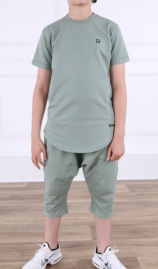 QL Nautik Set for Kids in Almond Green  MOOMENN Kids Clothing 3212 ENSEMBLE NAUTIK KID / Almond Green / 8 YEARS Faithful Nutrition