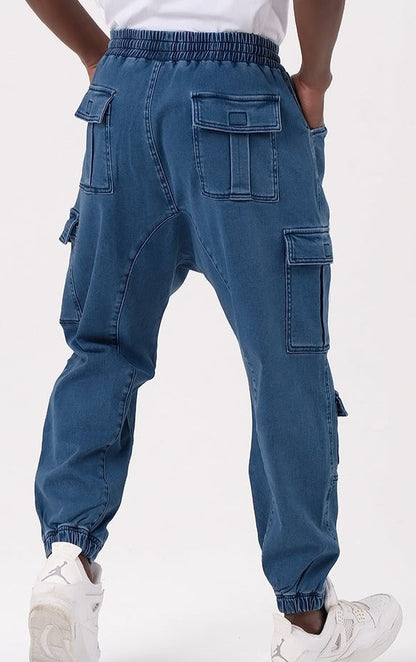 QL Relaxed Denim Cuffed Cargo Stretch in Ocean Blue  MOOMENN Men Clothing  Faithful Nutrition