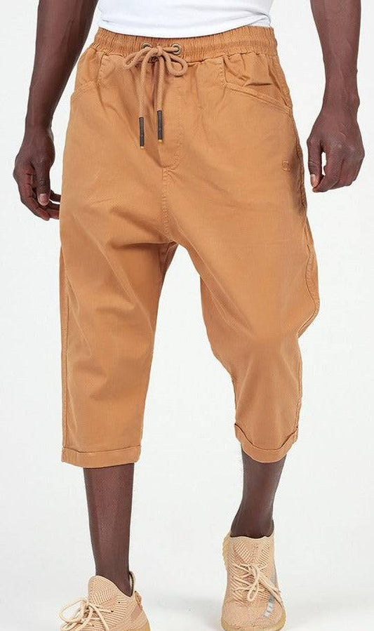 QL Cropped Trousers Stretch in Camel  MOOMENN Men Clothing 5030 PANTACOURT COTON STRETCH / Camel / XXL Faithful Nutrition