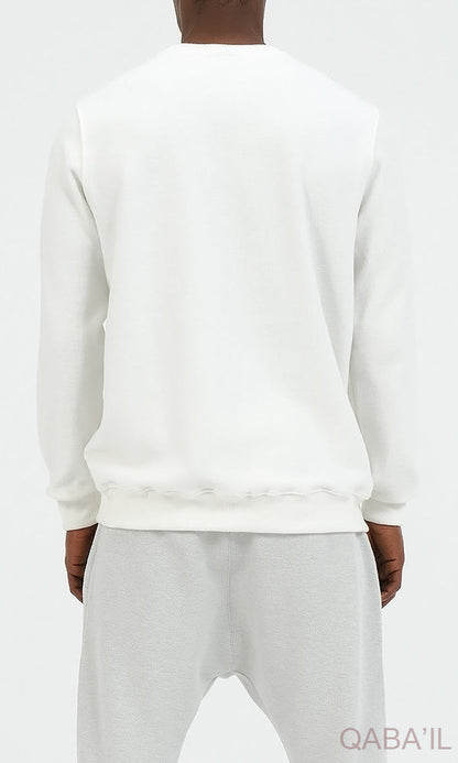 QL Round Collar Longline Sweatshirt in Cream  MOOMENN Men Clothing  Faithful Nutrition