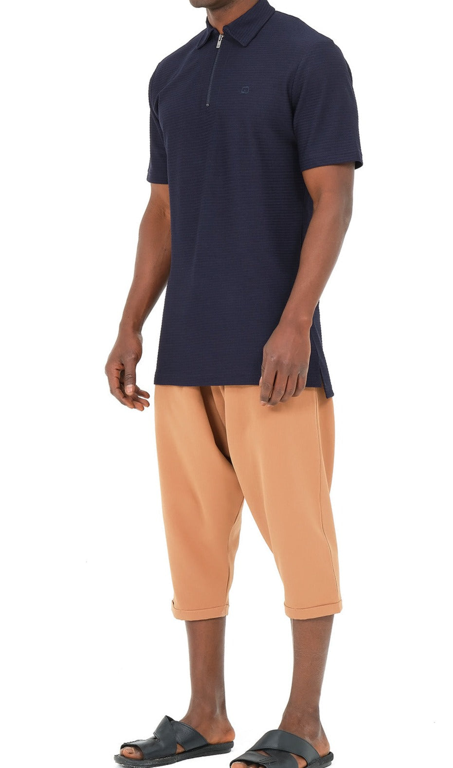 QL Relaxed Polo Zip Up S24 in Navy Blue  MOOMENN Men Clothing  Faithful Nutrition