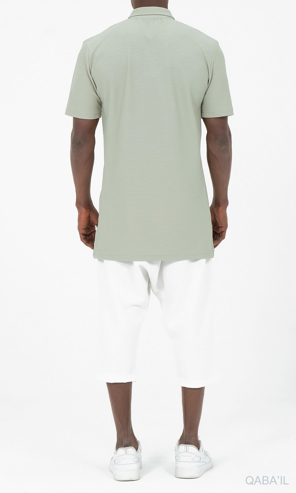 QL Relaxed Polo Zip Up S24 in Almond Green  MOOMENN Men Clothing  Faithful Nutrition