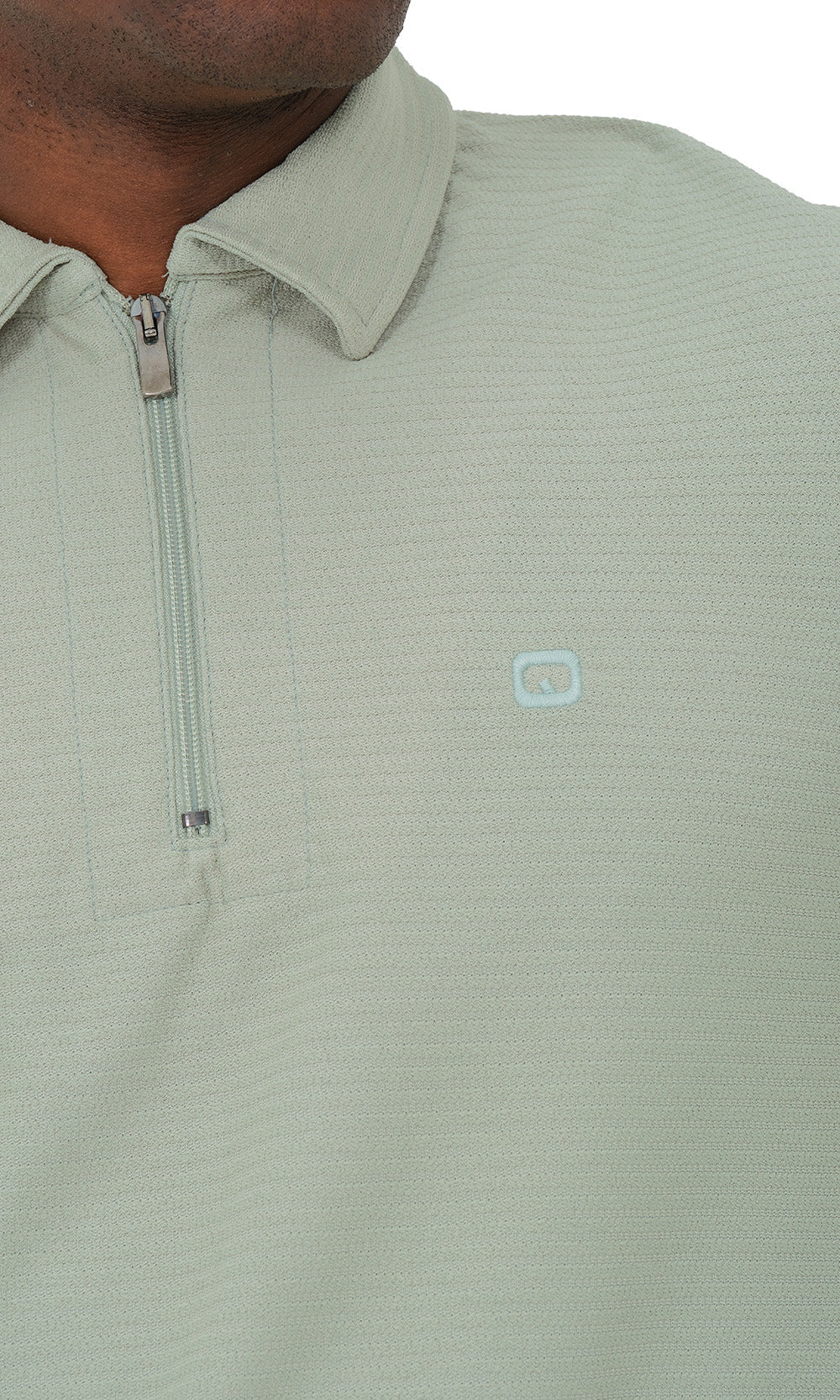 QL Relaxed Polo Zip Up S24 in Almond Green  MOOMENN Men Clothing  Faithful Nutrition